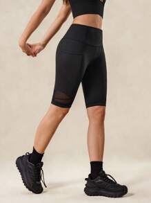 OutZeal Damskie spodenki motocyklowe z siateczki odprowadzającej pot, z kieszeniami bocznymi, czarne, modelujące brzuch, do jazdy na rowerze i na siłownię