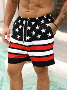 Surfspeed Men's Striped Beach Shorts, Versatile New Lightweight Design - Black - View 6