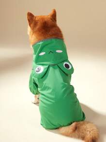 PETSIN 1pc Pet Frog Style Raincoat With Detachable Hood, 4-Leg Fully Covered Waterproof Doggy Rain Coat - Multicolor - View 2