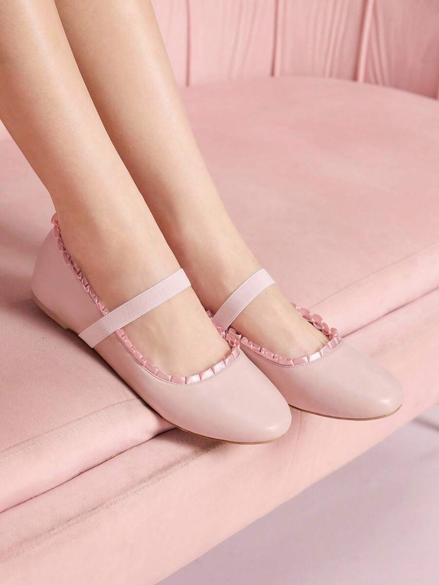 CUCCOO DOLLMOD 女士时尚可爱粉色平底休闲鞋 - 粉色 - 查看 1