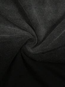 ROMWE MEN Casual 男士纯色圆领短袖T恤和口袋短裤套装 - 黑色 - 查看 8