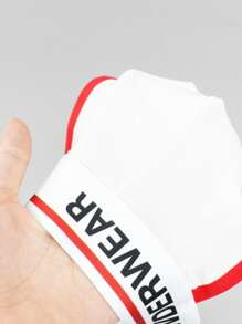 SHEIN DrisQ 男士撞色字母印花性感比基尼内裤 - 白色 - 查看 8