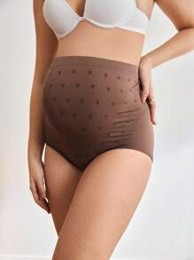 SHEIN BloomMama سراويل داخلية ل- الأمومة عالية الخصر مريحة ذات نقاط البولكا سادة