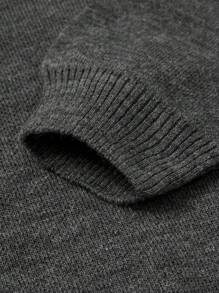 EURMUSE Men Letter Pattern Solid Casual Regular Sweater - Brown - View 5