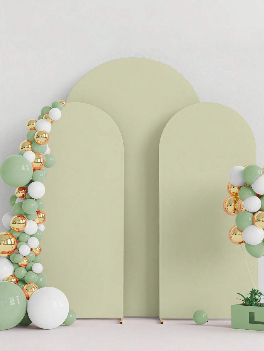 5ft 6ft 6.6ft 7.2ft Wedding Arch Backdrop Cover | 2-Sided Stretch Spandex Fabric Decor For Ceremony, Birthday Party, Baby Shower, Photo Booth & Events | Fabric Only, Easy To Drape & Wrinkle Resistant | Multipurpose Event Decor For Prom, Graduation, Corporate Event | Machine Washable, Pack Of 1, Stand Not Included - Matcha green - View 1