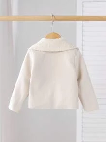 SHEIN Áo khoác giữ nhiệt đa năng thường ngày cho bé gái, thích hợp cho các chuyến đi chơi và mua sắm Áo khoác cho bé gái Áo khoác mùa đông cho bé gái Áo khoác lông cừu cho bé gái Áo khoác cho bé gái Áo khoác mùa thu cho bé gái - Màu be - Xem 3