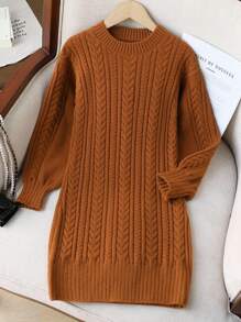 Sparklyn 青少年女孩毛衣裙，时尚优雅圆领毛衣裙，适合度假、秋冬穿着