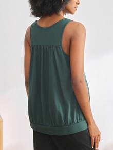 BloomMama Maternity Solid Color Round Neck Casual Versatile Sleeveless Camisole