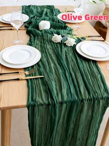 Stunning Pleated Chiffon Table Runner | Boho Balinese Decor For Weddings & Bridal Showers | Sunshine Yellow Holiday Party Cover | Choose Size 90*180/300/400cm