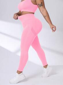 Easithlete 加大码纯色提臀弹力速干休闲运动裤瑜伽女裤