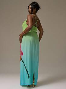 MUSERA Đầm maxi dài xếp ly, dây mảnh, in hoa, thích hợp cho mùa xuân hè, kỳ nghỉ, lễ tốt nghiệp, gợi cảm, dễ thương, thanh lịch, đi biển, dự tiệc, đám cưới. - Màu xanh lam - Xem 2