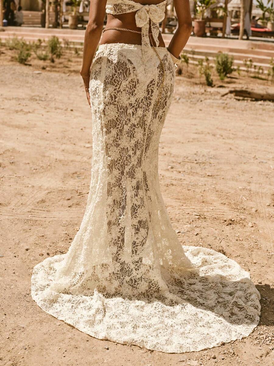 Opulessa 女式平纹及踝鱼尾裙