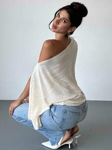 Firerie 简约通勤办公室宽松女士杏色褶皱衬衫 - 杏色 - 查看 6