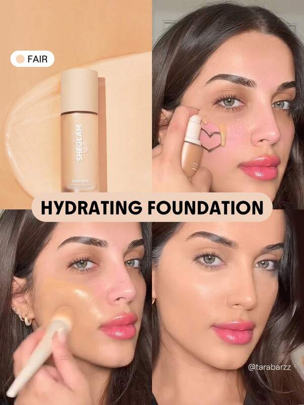 SHEGLAM Skinfinite Hydrating Foundation-Fair Flawless Dewy Foundation Feuchtigkeitsspendende Abdeckung Unsichtbarer Poren-Concealer Porenfrei Nicht Fettend Leichte NatüRliche Weiche FlüSsig-Foundation Weihnachts-Winter-Foundation Abschluss Geburtstag Urlaub Sommer Herbst Autumn Y2K Schick Mode Damen Make-Up Kosmetik Party Strand Reise Camping DraußEn Schule Campus Ausflug Festivals Dekoration Geschenk PräSent Rose MäDchen Cosplay Beste Farbe Charme AtmosphäRe