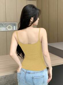 DAZY 女式简约纯色加垫吊带背心，修身版型，适合所有季节