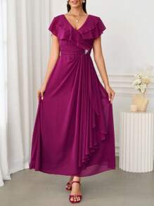 Ellevyn Women's Elegant Long Dress, Fuchsia Pink, New Arrival For Autumn Fall Women Clothes  Homecoming Dress  Modest Dresses For Women Teacher Outfits For Women - Hot Pink - View 6