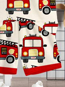 SHEIN Bomberos ROJO, Colección de elección para niños, Básico diario, Niños felices, Colores pastel para Niños, Bikercore, Viaje familiar, Días felices, Me encanta Papá, Encantador hogar, Chico genial, Minimalista Casual Shorts de cuello redondo Short de manga corta Set de 2 piezas, Adecuado para el verano - Multicolor - Ver 4