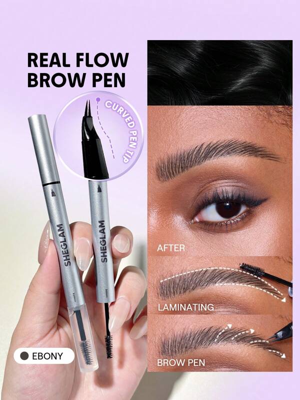 SHEGLAM Real Flow Laminating Brow Pen-Ebony Graduation Birthday Holiday Summer Fall Autumn Y2K Fancy Fashion Women Makeup Cosmetic Party Beach Travel Camping Outdoors School Campus Trip Festivals Decor Gift Present Rose Girl Cosplay Best Color Charm Vibe