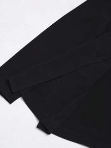 Lumivelle Áo khoác blazer dáng rộng, đệm vai, thường ngày đi làm cho nữ, trang phục mùa hè cho trường đại học, vải thu cho nữ - màu đen - Xem 8