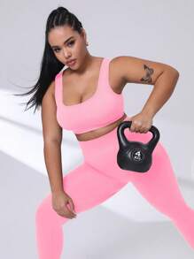 Easithlete 加大码纯色提臀弹力速干休闲运动裤瑜伽女裤