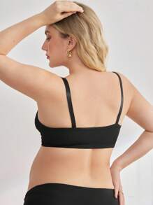 Plus Size Women Solid Color Ribbed Maternity Nursing Bra