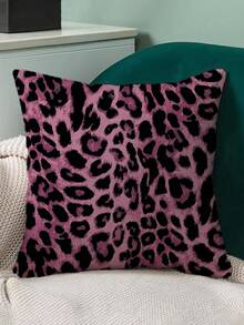 ROMWE Grunge Punk 1 件双面豹纹图案抱枕套，适用于客厅、卧室、餐厅 - 彩色 - 查看 5