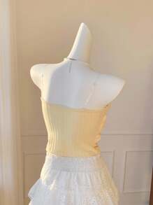 Comfortcana Yellow Knit Starfish Decor Hollow-Out Bandeau Top - Yellow - View 2