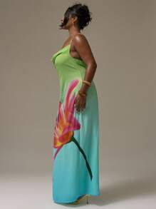 MUSERA Đầm maxi dài xếp ly, dây mảnh, in hoa, thích hợp cho mùa xuân hè, kỳ nghỉ, lễ tốt nghiệp, gợi cảm, dễ thương, thanh lịch, đi biển, dự tiệc, đám cưới. - Màu xanh lam - Xem 4