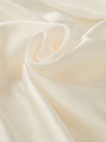 Selianne Áo cánh satin Pháp thanh lịch & satin Splice dành cho nữ - Màu be - Xem 8