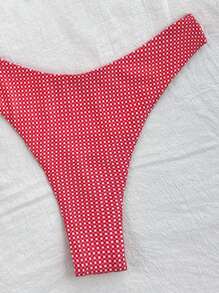 SHEIN Set de 2 bikinis a cuadros con corte alto y nudo lateral, traje de baño de mujer para vacaciones en la playa