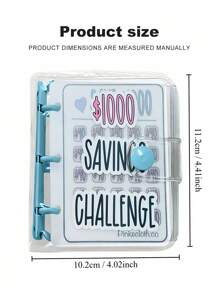 Savings Binder L $1000 Savings Challenge New Reusable Budget Book With Cash Envelopes Frosted Cover Money Organizer For Cash Savings Challenges Notebook Binder Organizer - Multicolor - View 4