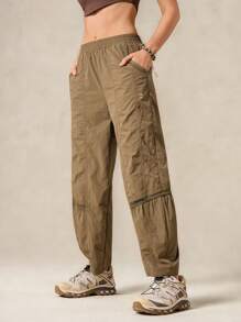 OutZeal 女士运动裤，适合露营、徒步、旅行，防水网眼设计，带侧袋 - 棕色 - 查看 10