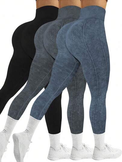 Seamluxe SHEIN Sport 女士时尚高腰弹力透气紧身裤