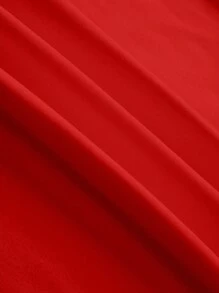 INAWLY Plus Size Women's Bowknot Print V-Neck Short Sleeve Casual Loose T-Shirt, For New Years Graphic Tees Women Tops - Red - View 3