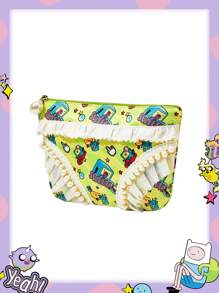 Adventure Time X ROMWE White Cartoon Print Makeup Bag, Compact & Portable Cosmetic Storage Pouch - Multicolor - View 6