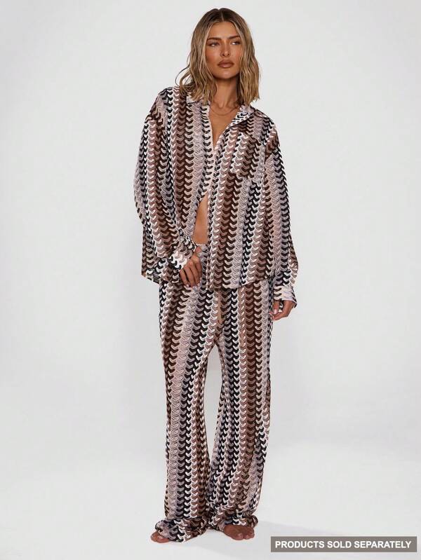 Musera Resort 纹理图案超大长袖衬衫，波西米亚风，伊比沙岛风，可爱性感，度假夏季沙滩泳装罩衫，条纹，秋冬假日春季款