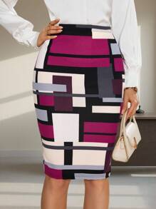 SHEIN Clasi Váy nữ Hình học Thanh lịch - Nhiều màu - Xem 1