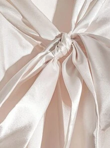 SHEIN Clasi Clasi 女士夏季优雅系带无袖衬衫 - 香檳色 - 查看 5