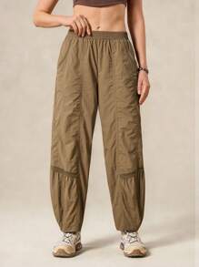 OutZeal 女士运动裤，适合露营、徒步、旅行，防水网眼设计，带侧袋 - 棕色 - 查看 9