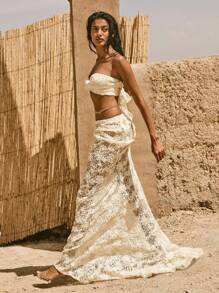 Opulessa 女式平纹及踝鱼尾裙