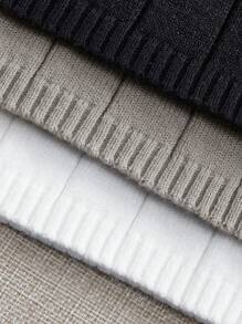 SHEIN LUNE 3pcs Women's All-Match Classic Versatile Pullover Warm Casual Sweaters, Autumn/Winter Turtleneck Sweater Women Women Turtleneck Tops Winter Sweaters For Women High Neck Sweaters Ribbed Turtleneck Sweater Petite In Woman Clothing Airport For Women Fall Sweaters Fall Tops Women Autumn Cute Tops For Women - Grey - View 5