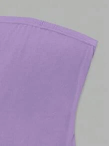 Sweetra Women's Solid Bandeau Slit Design Casual Short Dress Mini Short Women Outfit