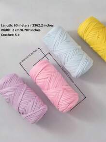 Elastic Cloth Strips, Woven Fabric Knitted Yarn, For Hand Crochet And Woven Bags, Storage Baskets, Cushions, Dolls, Slippers, Handicraft Crochet Projects - Multicolor - View 5