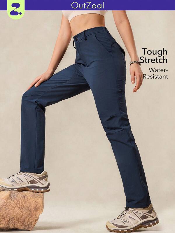 OutZeal Women Water-Resistant Stretchy Nylon Slim Fit Multi Pocket Outdoor Pants Camping Hiking Fall