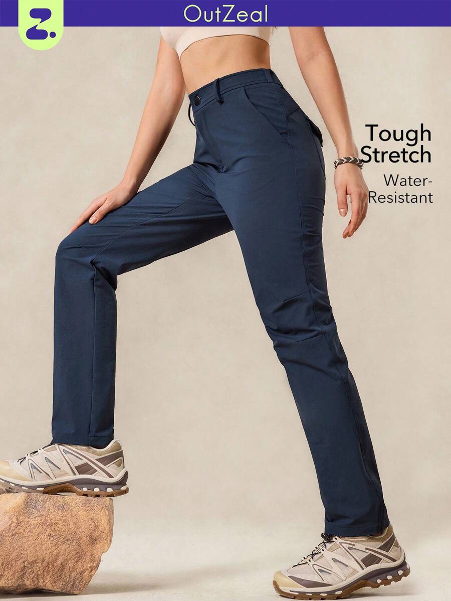 OutZeal 女士户外裤 露营徒步 防水弹力修身带口袋 - 藍色 - 查看 1