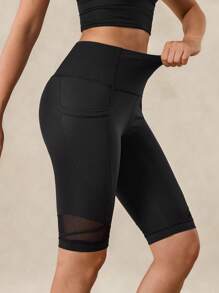 OutZeal Damskie spodenki motocyklowe z siateczki odprowadzającej pot, z kieszeniami bocznymi, czarne, modelujące brzuch, do jazdy na rowerze i na siłownię