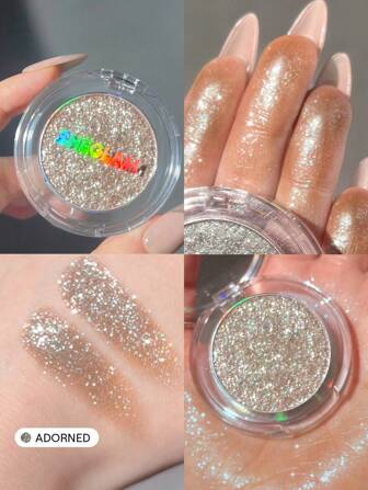 Enigma Sparkly Eyeshadow-Adorned Multi-Use Single Eyeshadow Powder Glitter Long-Lasting High Pigment Graduation Birthday Holiday Summer Fall Autumn Y2K Fancy Fashion Women Makeup Cosmetic Party Beach Travel Camping Outdoors School Campus Trip Festivals Decor Gift Present Rose Girl Cosplay Best Color Charm Vibe
