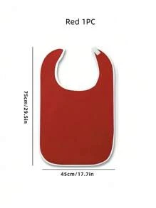 1 件优质吸水布成人围兜 - 男女通用成人围兜；老年人和残疾人用餐布，可调节，厚羊毛围兜衣服保护套，可机洗，蓝色