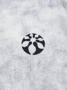 Manfinity Homme Camiseta de manga corta casual de hombre con estampado numérico y efecto tie-dye, para verano