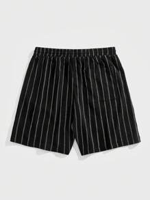 Manfinity EZcore 男士条纹抽绳腰口袋宽松短裤